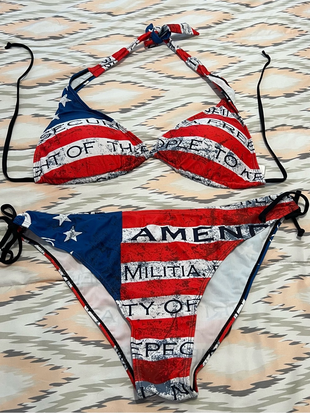 Patriotic Red White Blue Women's Bikini Set